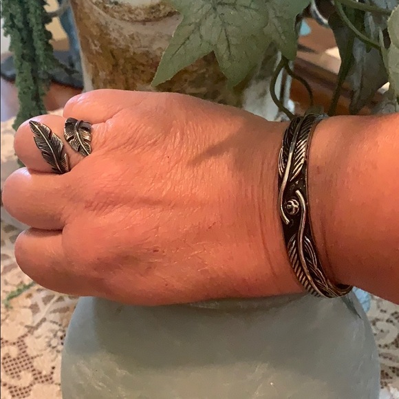 Feather bracelet stainless steel adjustable size - Picture 5 of 8